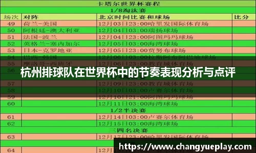 杭州排球队在世界杯中的节奏表现分析与点评